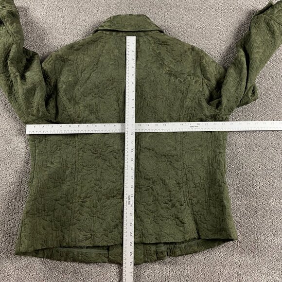 J. Jill Jacket Women's 2X Floral Quilted Embroidery Button Front Green - Picture 6 of 11